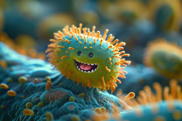 Una pequeña bacteria linda y divertida Inteligencia Artificial Generativa