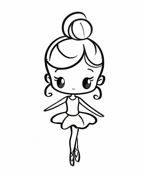 Foto pequena bailarina bonita em um tutu ilustração vetorial