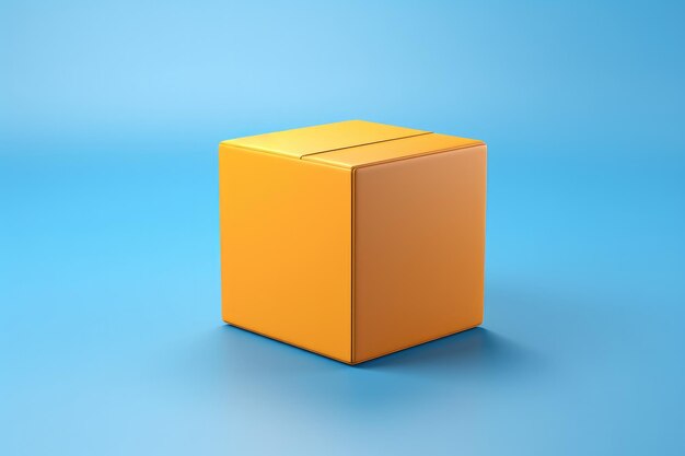 Pequeña caja de envío de cartón icono de renderizado 3D aislado en un fondo de estudio limpio