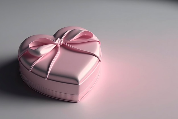 pequeña caja de regalo rosa en forma de corazón