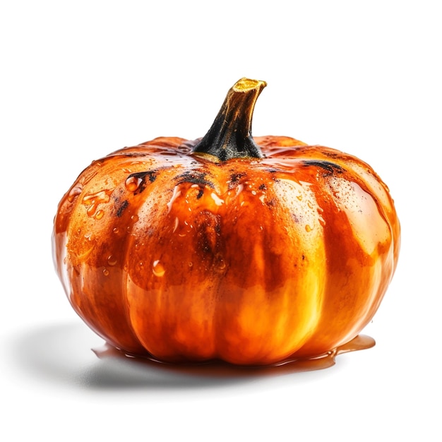 Una pequeña calabaza con la palabra caída