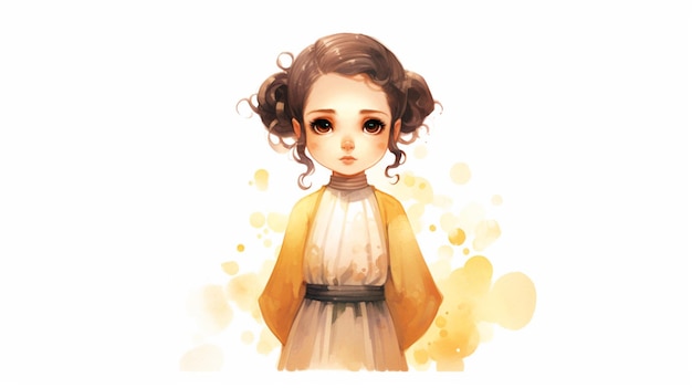 una pequeña caricatura de Padmé Amidala de la película cuando era IA generativa