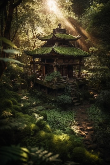 Una pequeña casa en el bosque