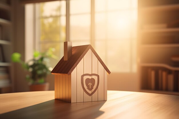 Foto una pequeña casa de madera con un corazón en el lado