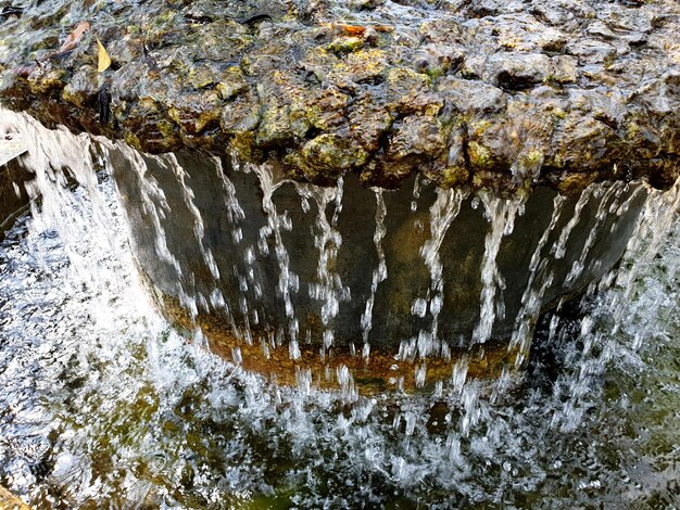 Pequeña cascada en el jardín.