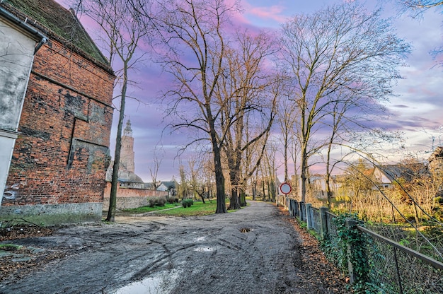 Pequeña ciudad de Wschowa en Polonia