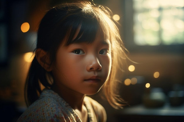 Pequena criança asiática Menina estudando meninas Educação sistema educacional igualitário