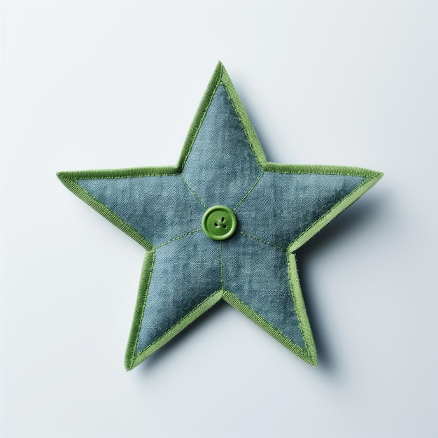 Pequeña Estrella Un elegante objeto en forma de estrella con denim y materiales preciosos