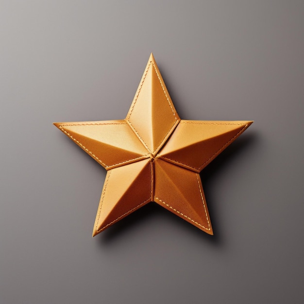 Pequeña estrella vieja estrella dorada en fondo gris Ilustración en 3D
