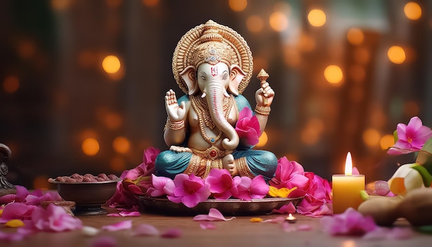 Pequena figura de Ganesha durante o Diwali na Índia