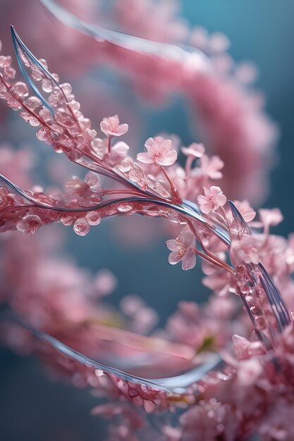 Foto pequena flor de água rosa.