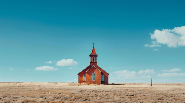 una pequeña iglesia con una cruz en la parte superior