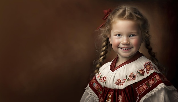 Pequeña ilustración de niña canadiense por IA generativa