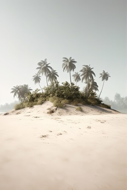 Foto una pequeña isla con palmeras y la palabra palm.