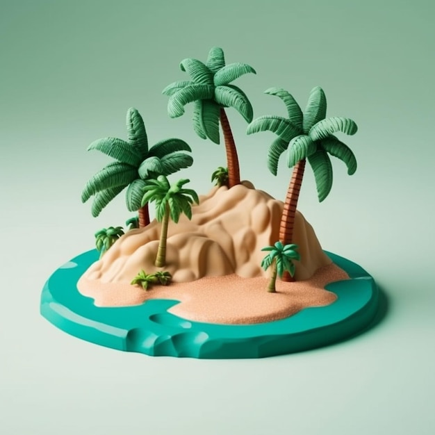 Una pequeña isla con palmeras