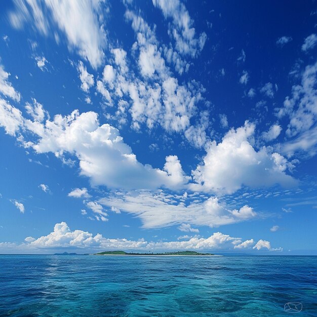 una pequeña isla con una pequeña isla en el medio del agua