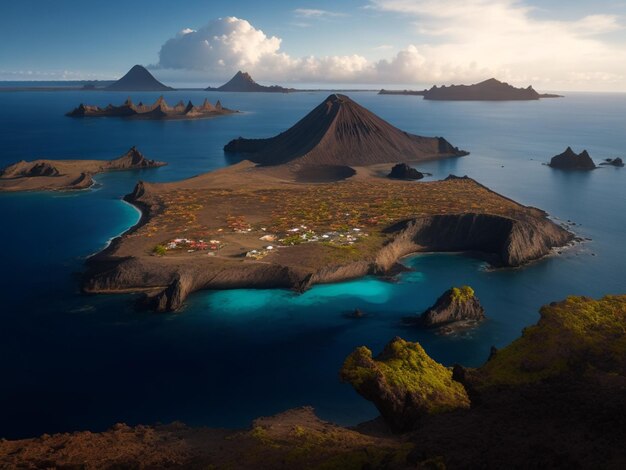 Una pequeña isla con una pequeña isla en el medio