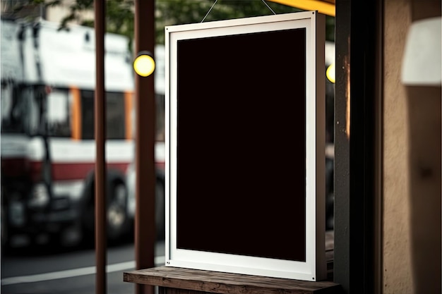 Foto pequeña maqueta de cartelera en blanco de información en la pared del edificio de la ciudad