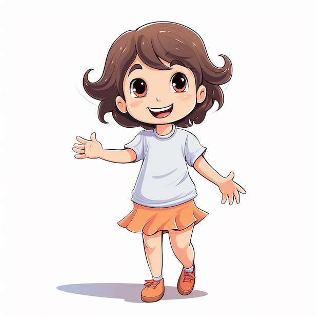 La pequeña niña sonriente Ilustración de arte de línea