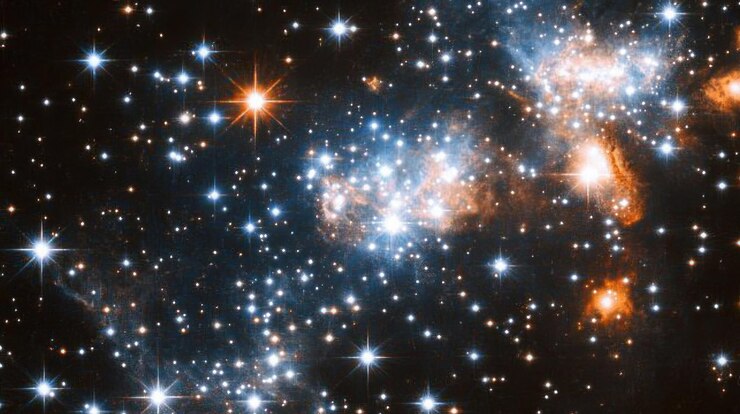 Pequeña Nube de Magallanes que muestra múltiples nebulosas y cúmulos estelares
