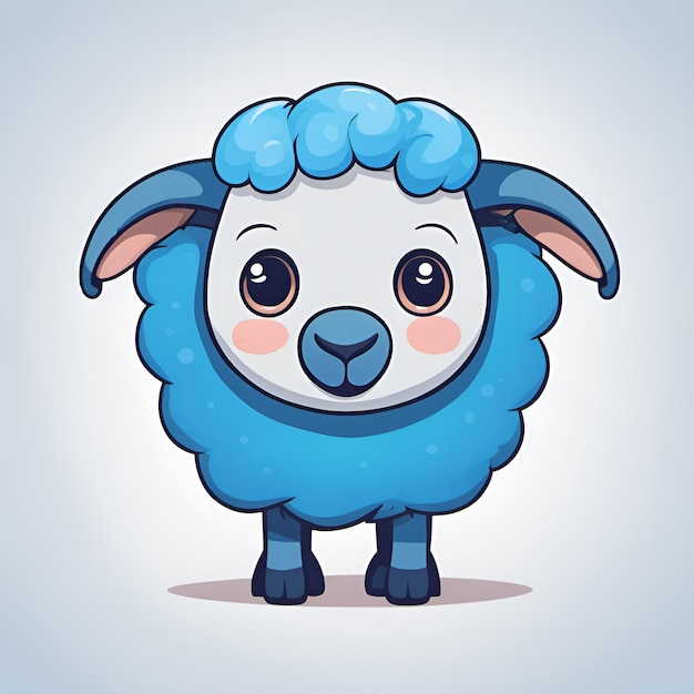 Foto pequena ovelha de desenho animado sorridente