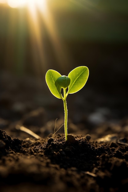 Una pequeña planta es sacada de la tierra