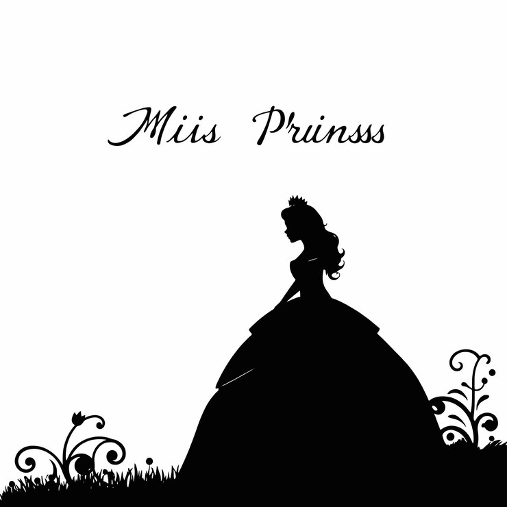 Foto pequena princesa silhueta vetor silhueta de cor preta em fundo branco