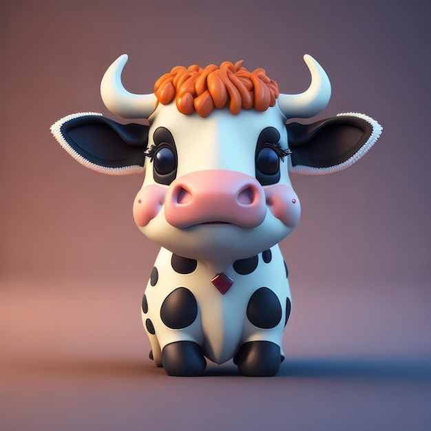 pequena vaca animada 3D hiper-realista