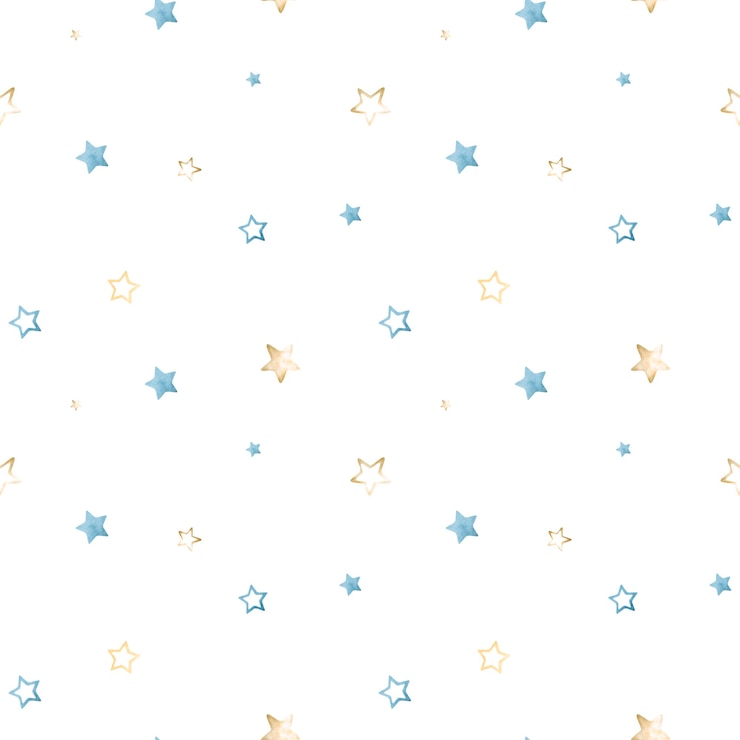 Foto pequenas estrelas bonitas padrão sem costura pequenas estrela bonitas amarelo rosa e azul aquarela ilustração digital padrão de clipart infantil isolado em fundo branco