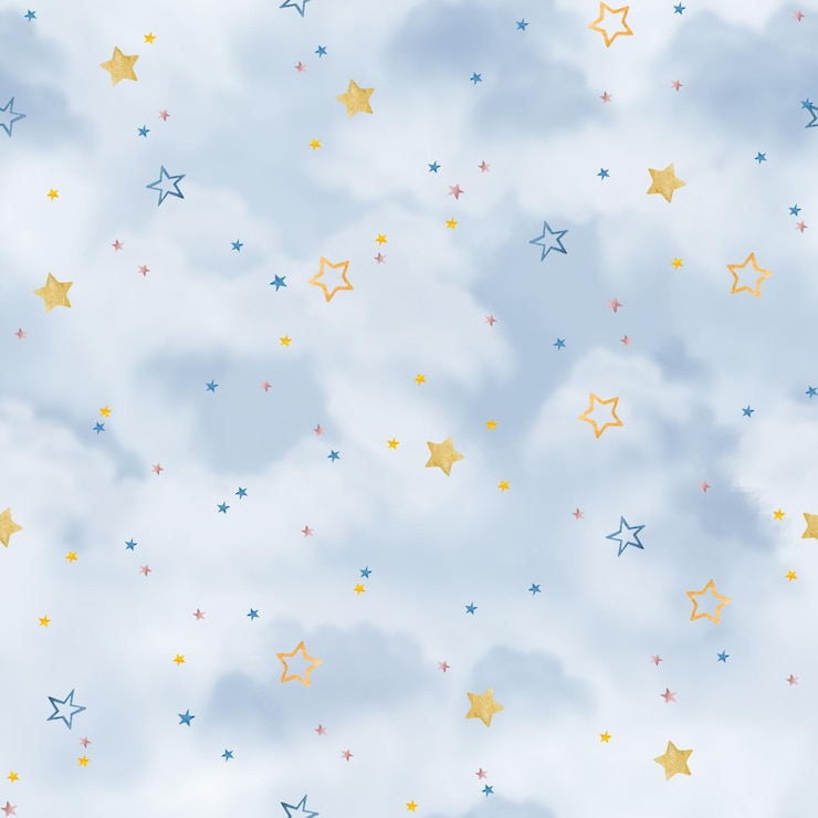 Foto pequenas estrelas bonitas padrão sem costura pequenas estrelas bonitas amarelo rosa e azul aquarela ilustração em
