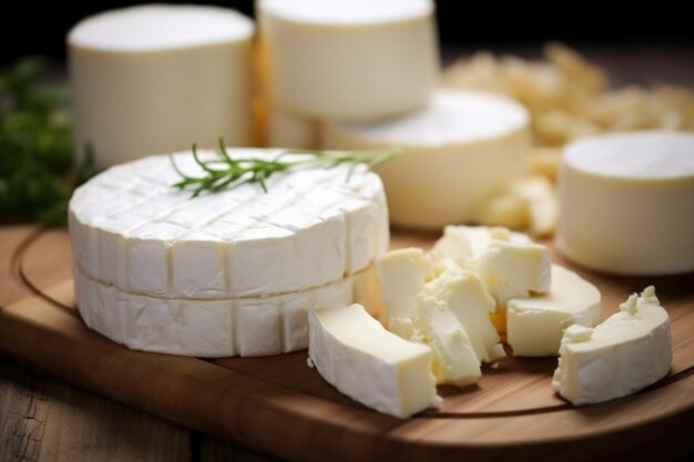 Pequeñas etiquetas blancas con detalles en ruedas de queso.