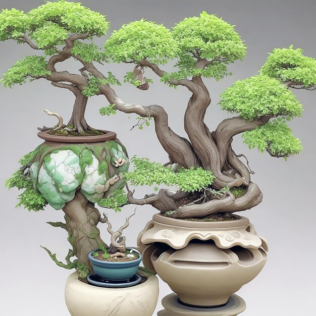 pequeñas plantas de bonsai