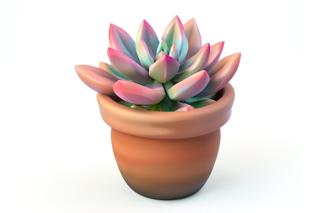Pequeñas plantas decorativas sobre un fondo blanco