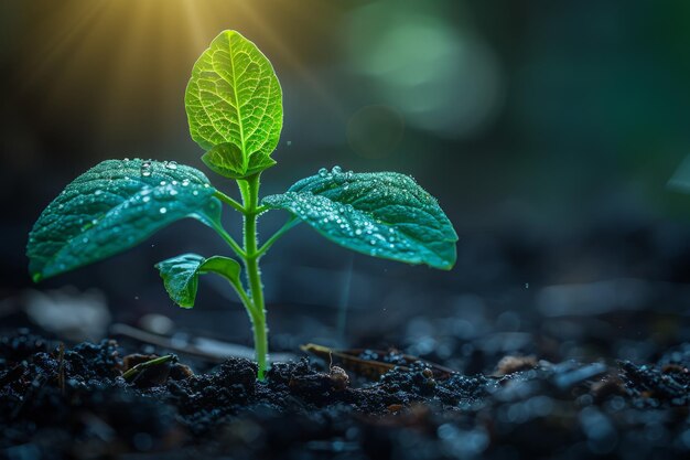 Pequeñas plantas verdes que brotan