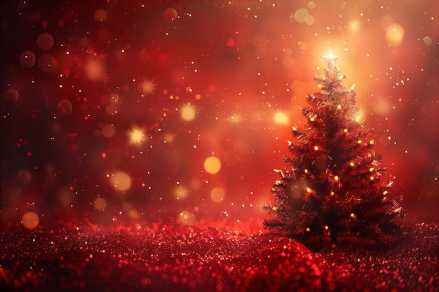 Un pequeño árbol de Navidad en medio de un campo