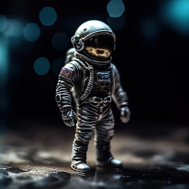 Un pequeño astronauta en el espacio.