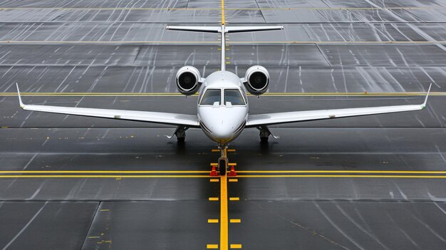 Foto pequeno avião estacionado na pista