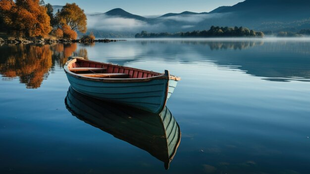 Pequeño barco en el lago