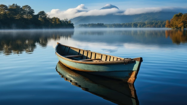 Pequeño barco en el lago