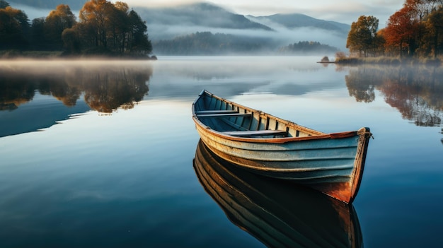 Pequeño barco en el lago