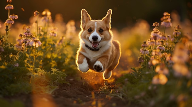 Pequeno cachorrinho galês Corgi Cardigan jogando fundo imagem de desktop papel de parede fundos HD