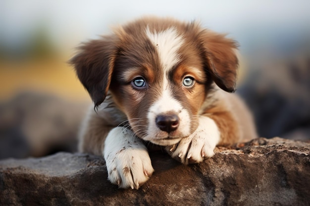 pequeño cachorro de dibujos animados realista perro inocente