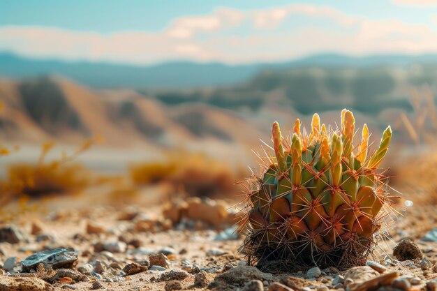 Pequeño cactus en el desierto