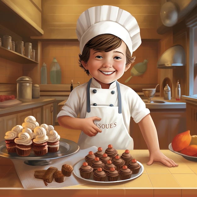 El pequeño chef en la cocina