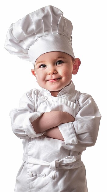 Pequeno Chef Cute Baby Chef em fundo branco