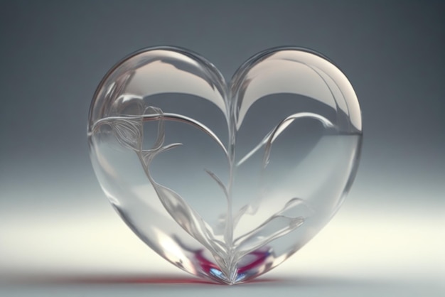 Un pequeño corazón de vidrio que simboliza la fragilidad y la transparencia de los sentimientos Imagen sin fondo