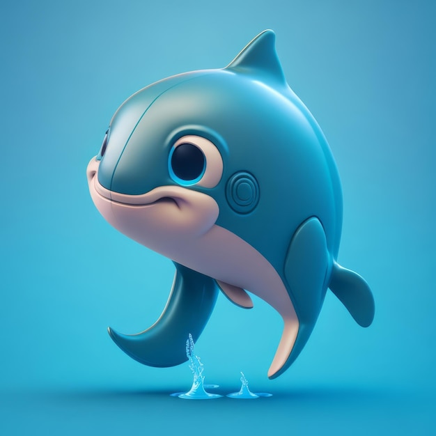 pequeño delfín hiperrealista en 3D