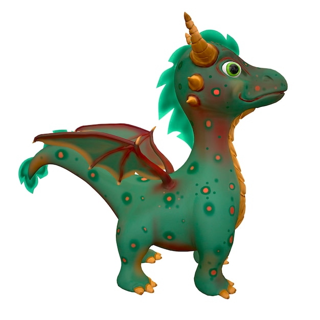 Pequeño dragón verde símbolo de 2024