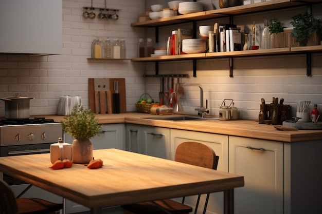 Pequeño espacio de cocina con diseño moderno