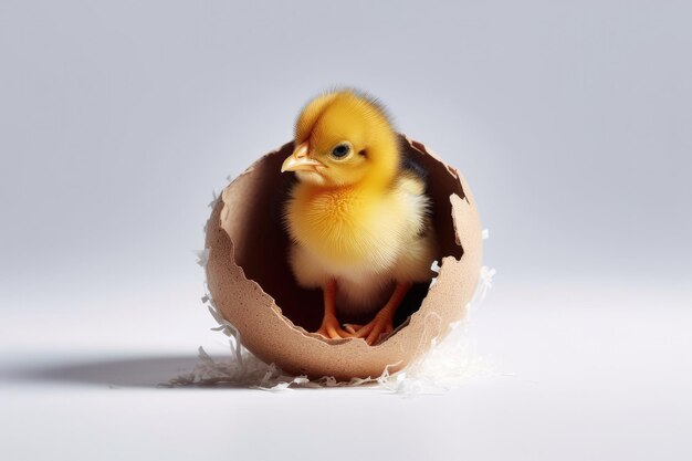 Pequeno filhote a nascer do ovo da IA generativa.